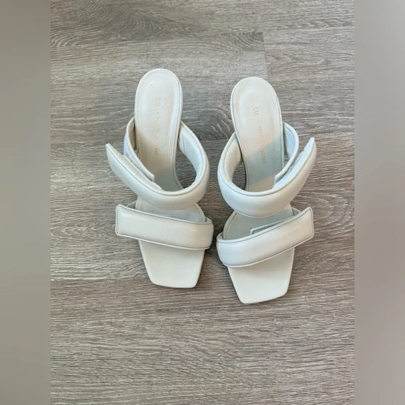 Gia x Pernille Teisbaek Perni NWOT Leather Heeled Sandals Size 8 US 38 EU Mules Heels